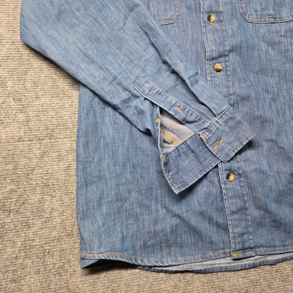Wrangler Mens Blue Denim Long Sleeve Button Down Shirt Small 112359126 - Picture 2 of 15